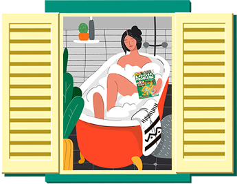 Woman puzzling in the bath